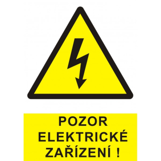 Samolepka POZOR ELEKTRICKÉ ZAŘÍZENÍ 7x6cm
