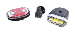 Cyklosvítilna na kolo SET LED COB přední 3xAAA, zadní, zadní 2xAA 