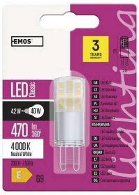 Žárovka LED G9 4,2W neutrální bílá