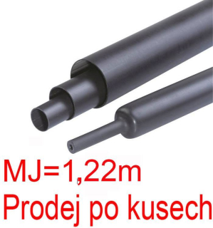 Bužírka s lepidlem 19,1/6,3mm černá 1,22m