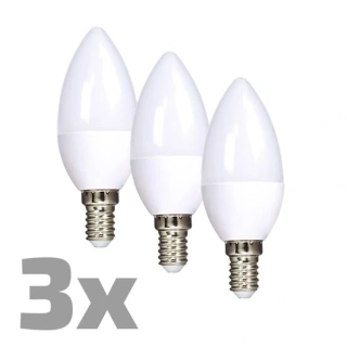 Žárovka LED E14 6W teplá bílá balení 3ks 