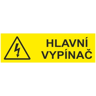 Samolepka HLAVNÍ VYPÍNAČ 6,5x2cm 6131A-09-22