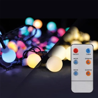 Vánoční řetěz LED 100 RGB+bílá na dálkový ovladač