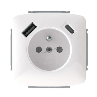 Zásuvka TANGO bílá + 2xUSB zásuvka