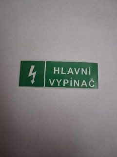 Samolepka HLAVNÍ VYPÍNAČ 6,5x2cm 6131A-09-11