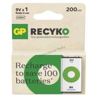 Nabíjecí baterie GP NiMH 200mAh 9V