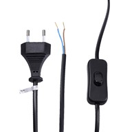 Flexošňůra 2x0,75mm 2m černá s vypínačem 